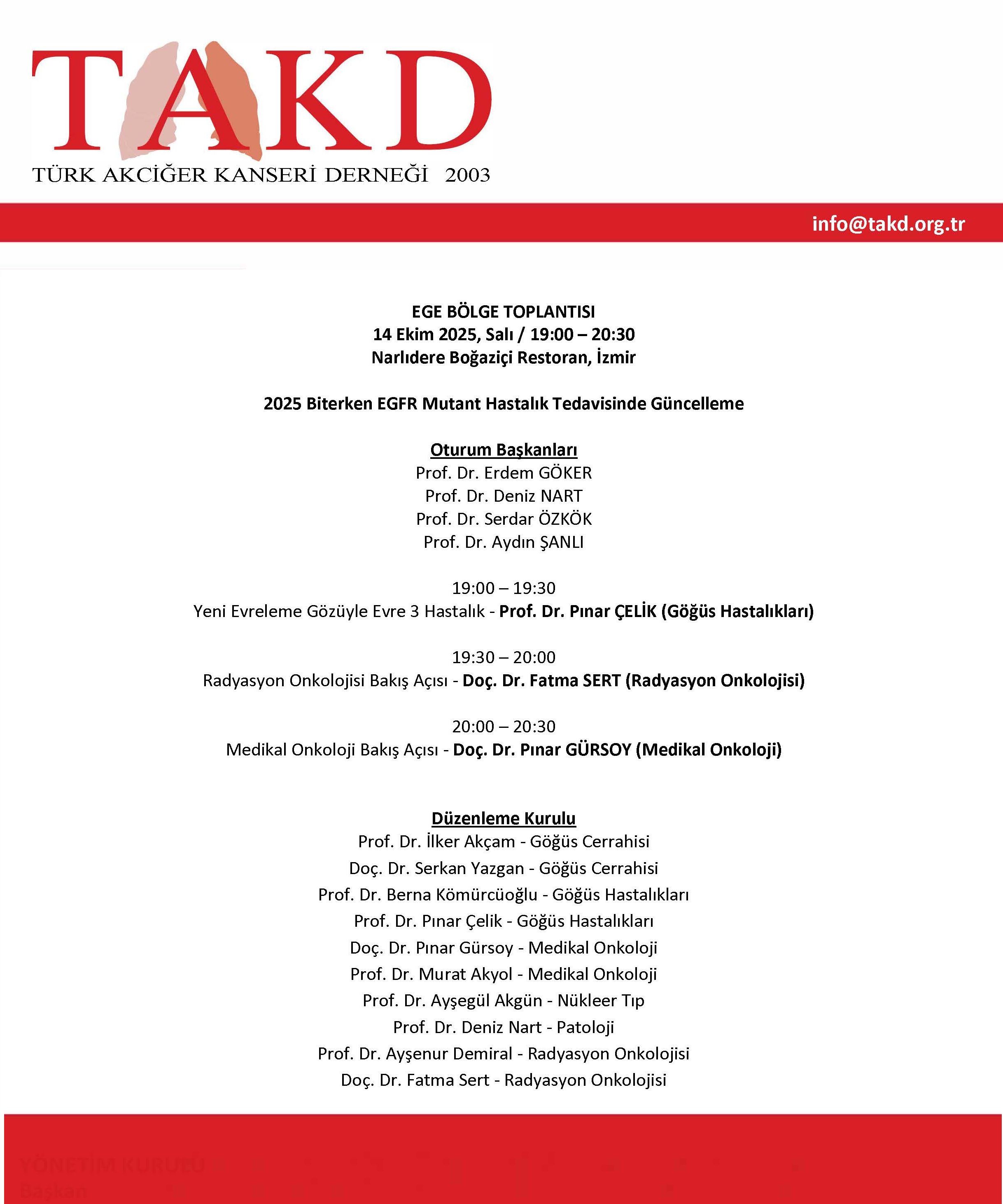 14 EKİM 2025 - TAKD EGE BÖLGE TOPLANTISI , İZMİR